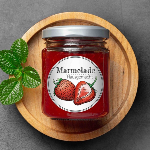 20 Aufkleber Erdbeer Marmelade, Löwenzahn, Chili, Jalapeno, Obst Gemüse Kräuter, Etikett, Sticker, Geschenk für Sie, Frühling, Ostergeschenk