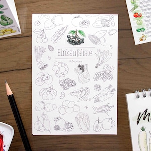 Boodschappenlijstje A6 notitieblok planner seizoen fruit groenten cadeau voor favoriete persoon klein ding groentekalender kinderen boodschappenlijstje