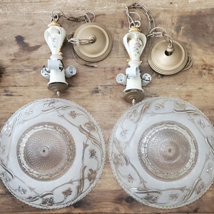 Porcelier Chandeliers rewired 3 bulb Ceiling Light. For 8 to 12 ft ceilings, flat or angled ceiling. Price is for one, two available.