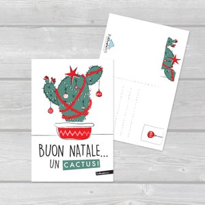 Cartolina illustrata "Buon Natale un Cactus"