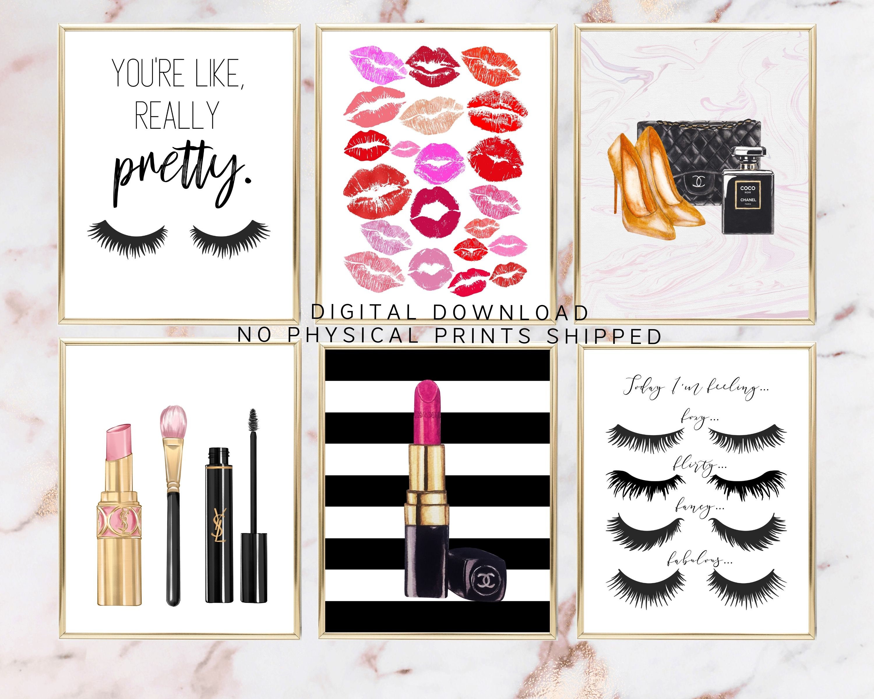 Makeup Wall Art Wall Art Bundle Makeup Printables Vanity Etsy