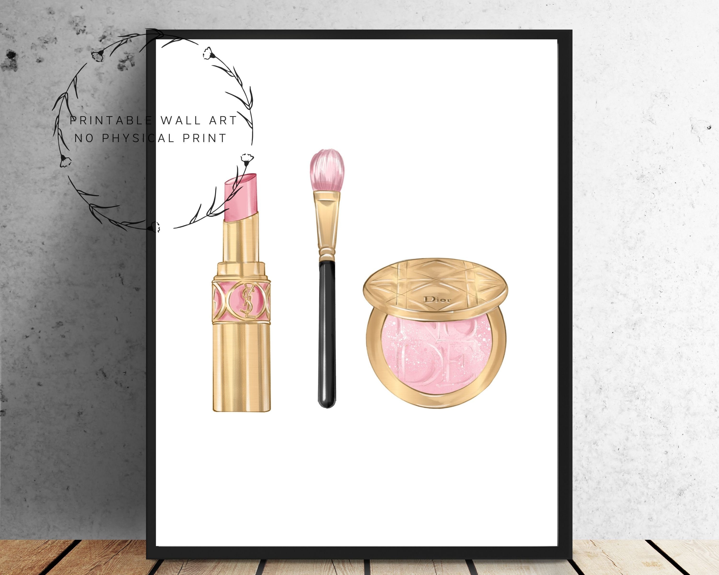 Makeup Wall Art Printable Makeup Art Makeup Brush Print Etsy