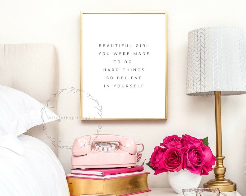 Makeup Wall Art Beautiful Girl Bathroom Wall Art Teen Room Etsy