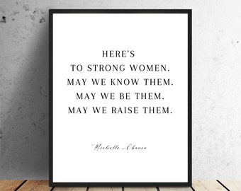 Feminist Art, Inspirational Wall Art, Feminist Printables, Heres to Strong Women, Office Decor, Feminist Poster, Dorm Decor, Feminist Print