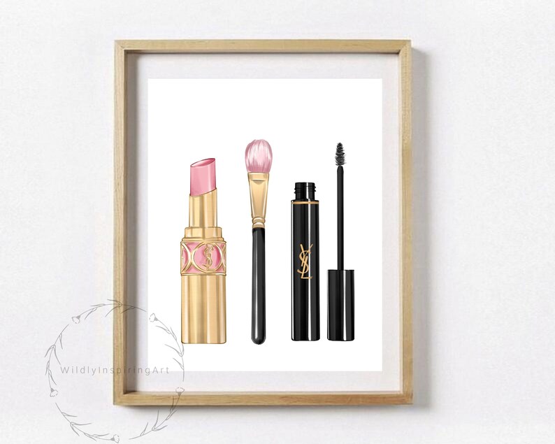 Makeup Print Makeup Wall Art Makeup Brush Printable Mascara | Etsy