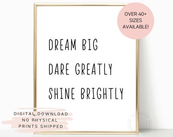 Inspirational Wall Art, Printable Office Decor, Office Wall Art Women, Teen Room Decor, Gift for Her, Motivational Wall Decor, Minimalist