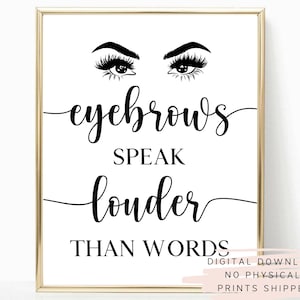 Eyebrow Print, Eyebrow Decor, Brows Decor, Eyebrow Art, Makeup Wall Art, Eyebrow Wall Decor, Brow Technician Gift, Brow Artist Print