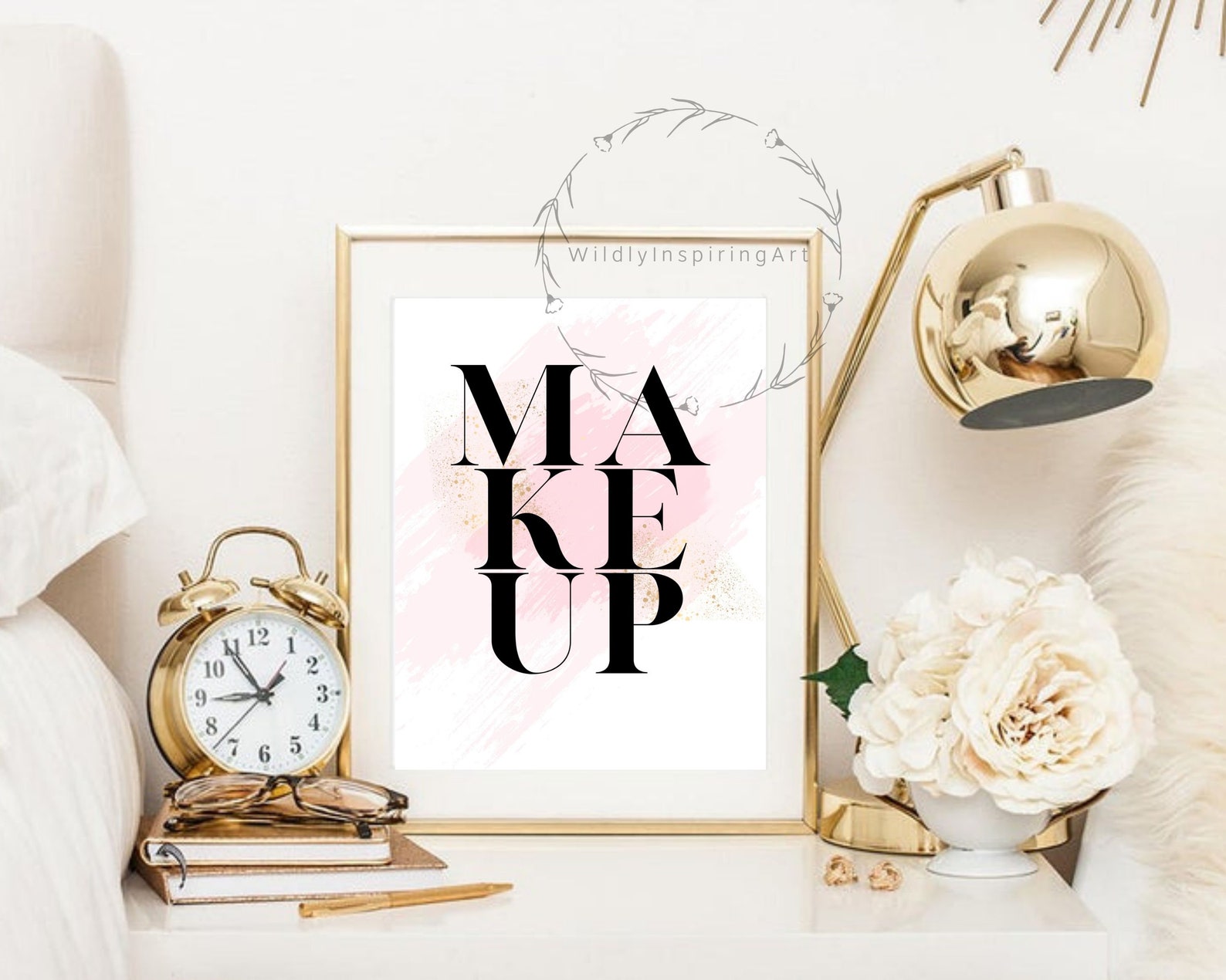 Makeup Print Watercolor Makeup Sign Makeup Wall Art Makeup | Etsy