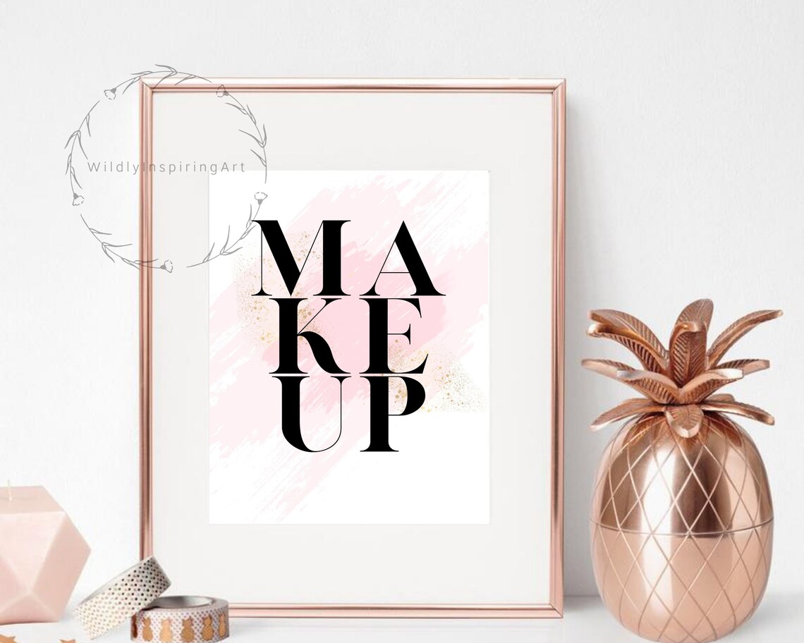 Makeup Print Watercolor Makeup Sign Makeup Wall Art Makeup | Etsy