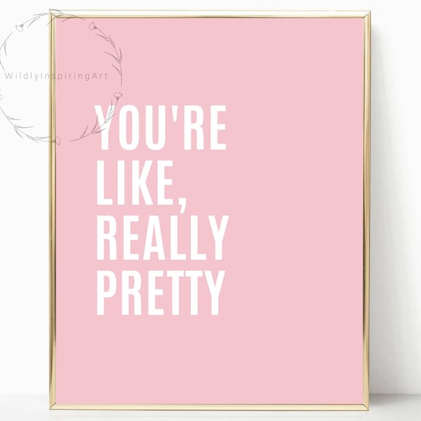 Makeup Wall Art, Like Really Pretty, Makeup Room Decor, Pink Makeup Decor, Teen Room Decor, Makeup Print, Vanity Decor, Printable Wall Art