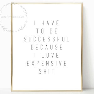 Inspirational Wall Art, Success Quote, Funny Office Decor, Dorm Decor, Gift for Women, Office Wall Art, Gift for Friend, Wall Art Quote