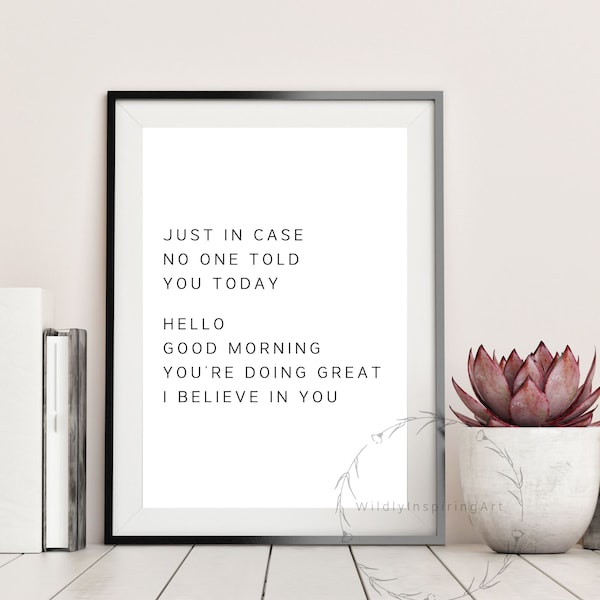 Inspirational Wall Art, Just In, Office Decor for Women, Office Wall Art, Teen Room Decor, Dorm Decor, Wall Art Quote, Inspirational Art