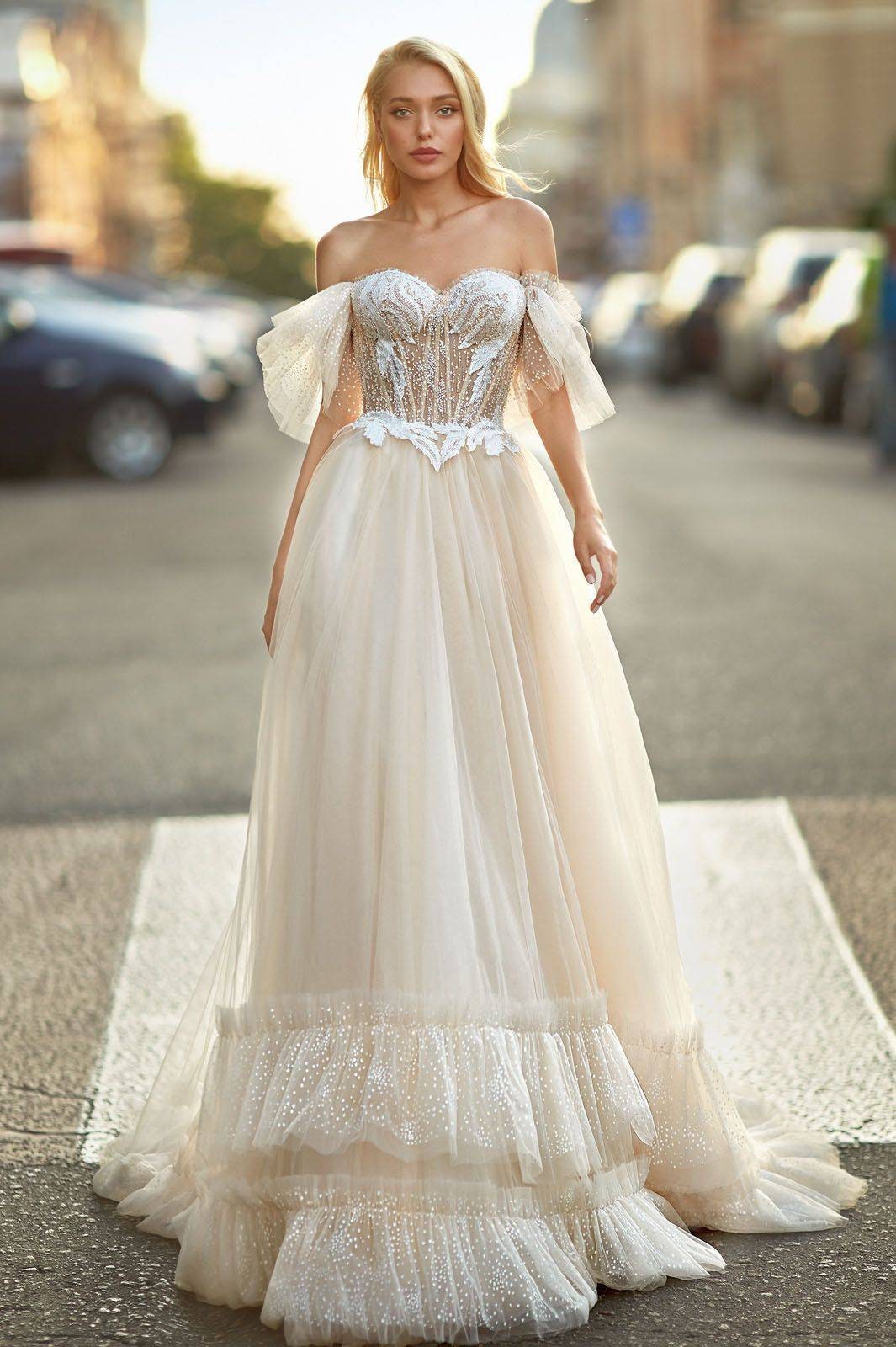 Wedding Dress Bridal A-line Dress With Corset off Shoulder - Etsy