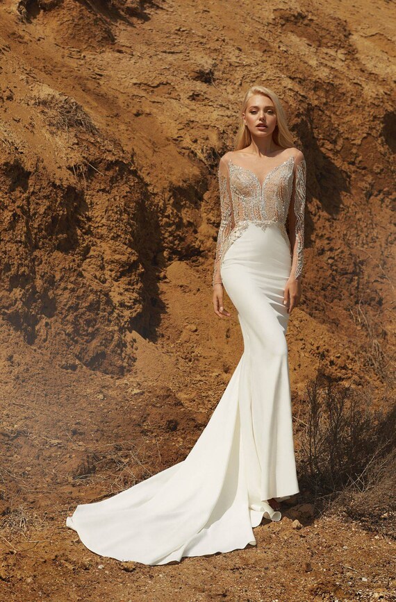 slip wedding dress