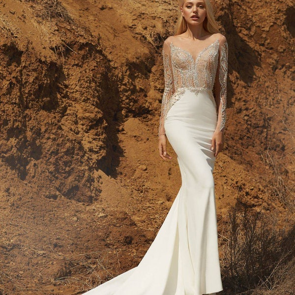 Embroidered Wedding Dress Etsy