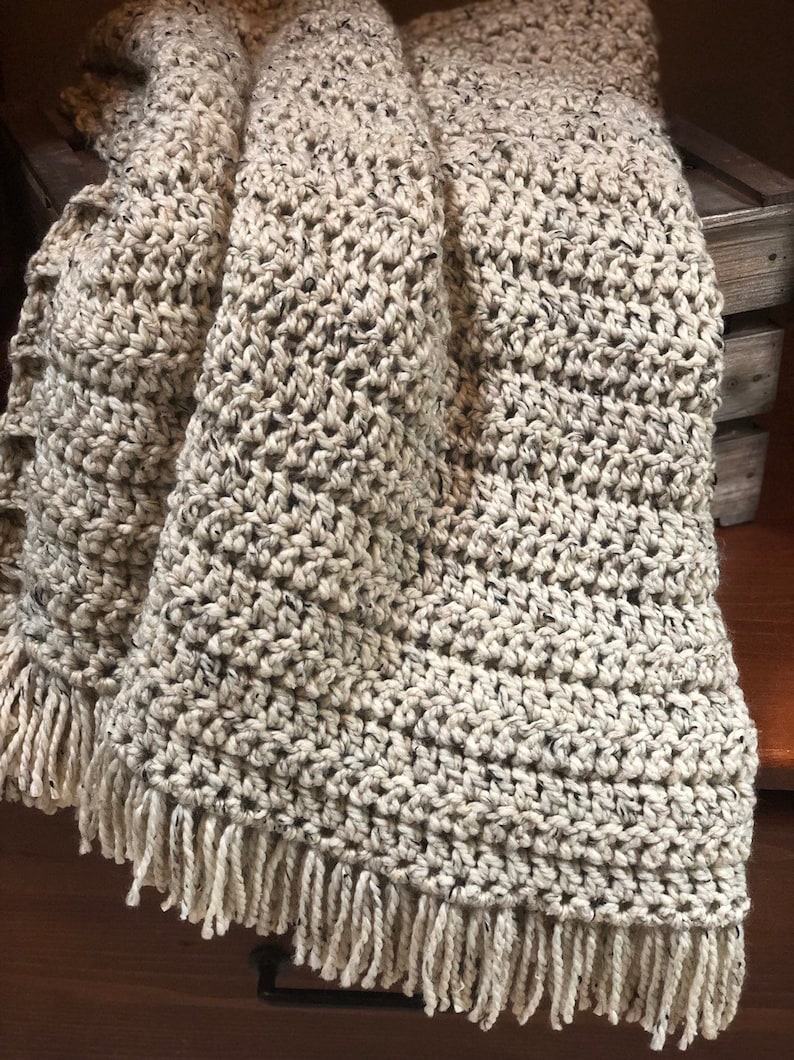 Handmade Crochet blanket chunky throw Couch throw Winter Etsy