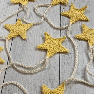 Crocheted Garland, Dorm room, Rustic decoration, Handmade garland, Christmas decoration, country decor, home decor, Star, college