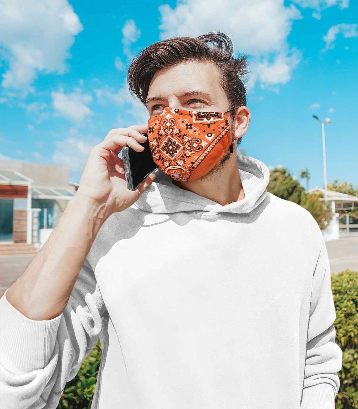 Bandana Style FACE MASK 100 Cotton Adjustable Strap Etsy