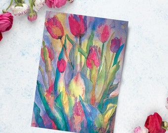 Watercolor Mothers Day Card, Watercolor Notecard Floral, Art Notecards with Envelopes, mothers day watercolor floral cards