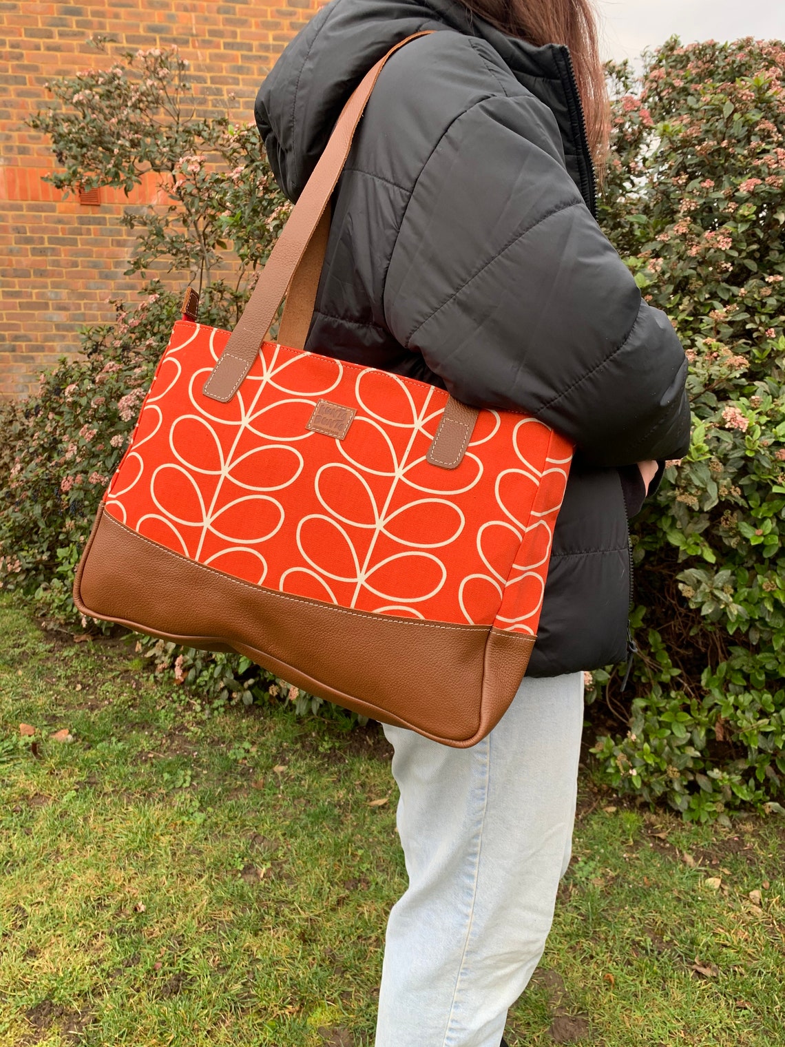 Orla Kiely Orange Multi Stem Fabric Shoulder & Handbag Etsy