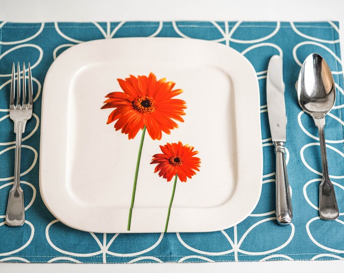 Orla Kiely Blue Multi Stem Placemats 1 Piece or Sets Etsy