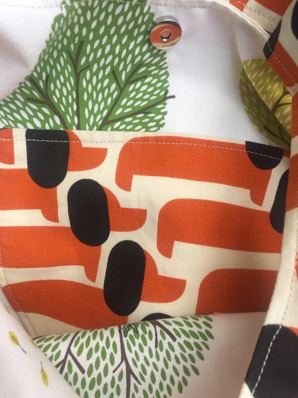 Orange Dachshund Orla Kiely fabric Adjustable Shoulder & Etsy
