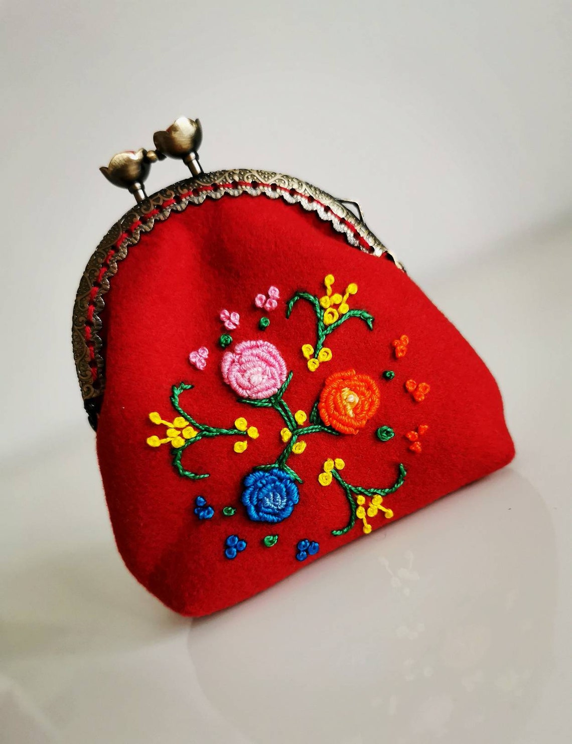 Hand embroidered coin purse handmade purse baroque purse Etsy