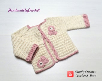 Crochet Baby Cardigan Pattern | 0-3 months