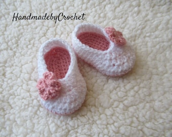 Crochet Baby Booties Pattern | 4 different size from 0-1 year | Crochet Pattern | Flower Pattern Included