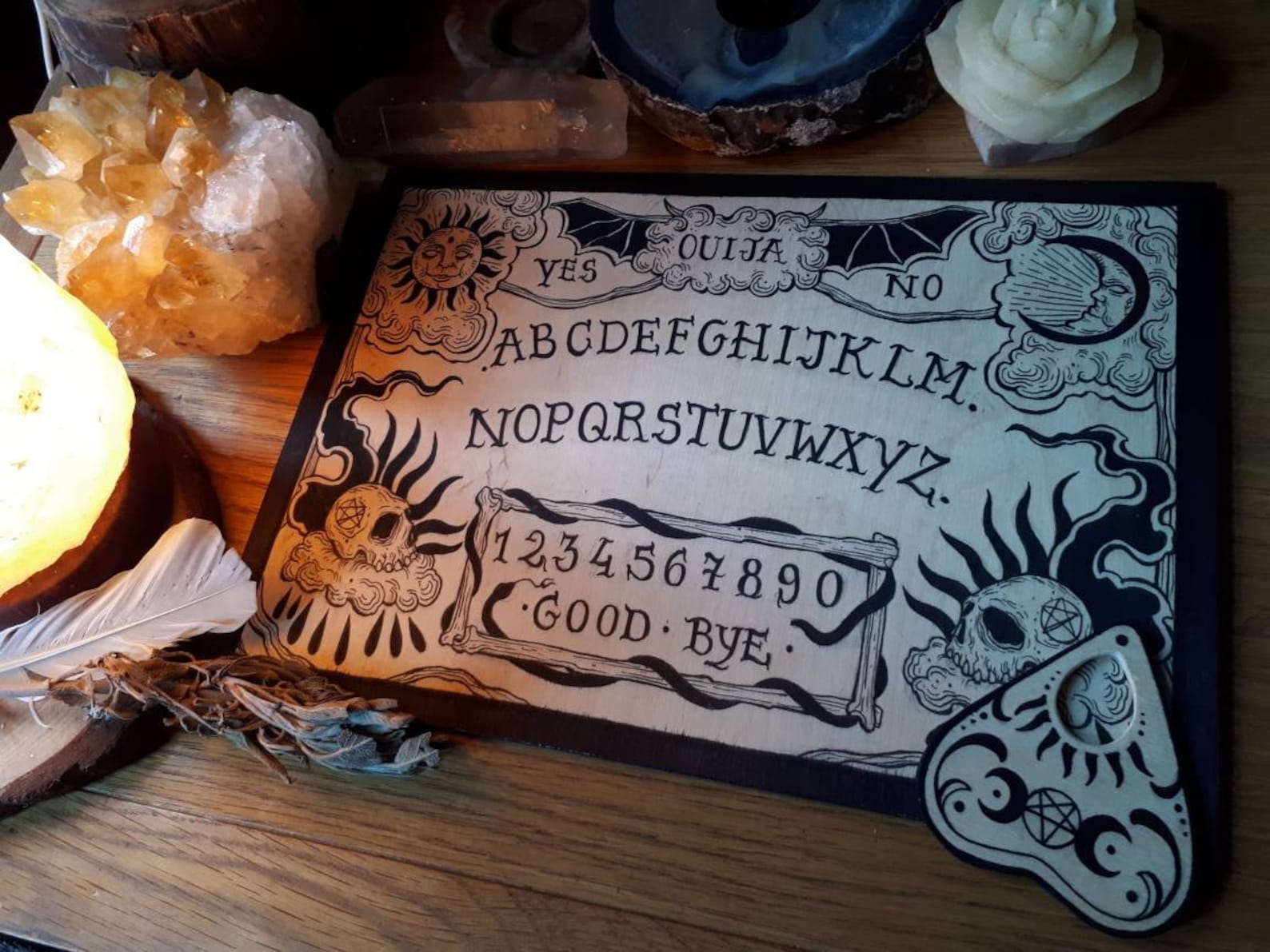 Wooden handmade Ouija board Etsy