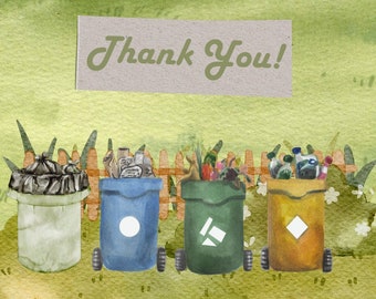 Waste Disposal Personnel Appreciation Card - "Thank You!" - Digital Download