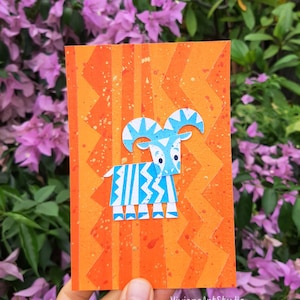 Arte ritagliata su carta ispirata a una capra a cinque zampe (4x6 pollici) / Arte ritagliata su carta fatta a mano ispirata a Walt Disney World / Arte ispirata a Mary Blair