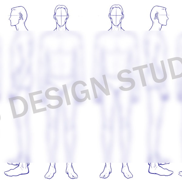 Male Croquis Fashion Template Etsy