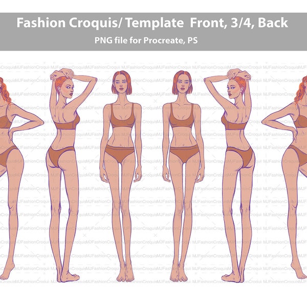 Female Fashion Croquis Contemporary Womenswear Template