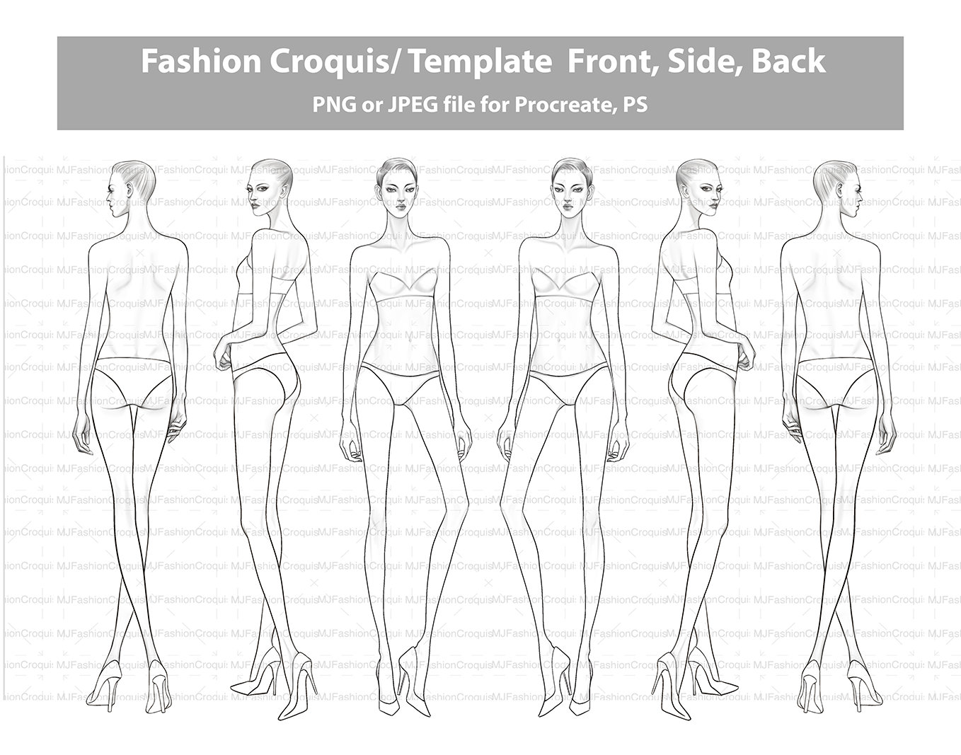 Fashion Croquis Body Templates: Sketch quickly & easily on 80 body  templates with professional thin lines with up-close, front, side, back &  3/4 poses (Series) : Amazon.in: Books