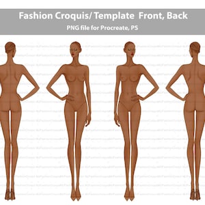Female Fashion Croquis front and back