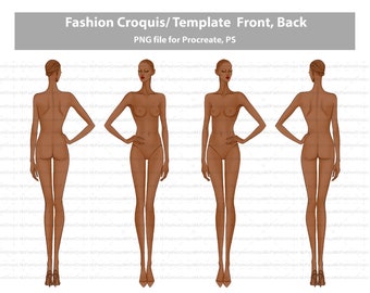Female Fashion Croquis front and back