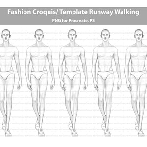 Croquis de pose de caminhada masculina