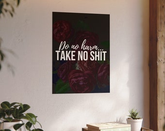 Inspirerende kunst aan de muur, bloemencitaatprint, getextureerde aquarel matte poster