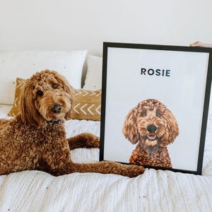 Custom Pet Portrait Framed | Custom Dog Portrait | Digital Dog Art | Pet Portrait Custom | Pet Loss Gifts | WORLDWIDE Shipping Available
