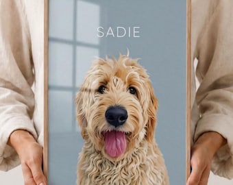 Custom Pet Portraits Using Pet Photo Personalized Digital Dog Portraits Cat Portraits Custom Dog Portraits Custom Pet Art Pet Drawing Poster