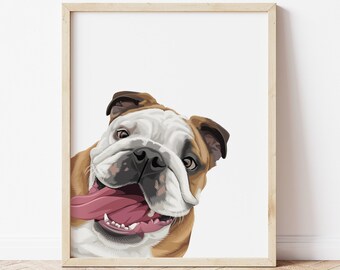 PEEKABOO PET PORTRAIT Custom | Playful Wall Art | Instant Download Art | Digital Download Print | Pet Dog Wall Art | Unique Gift Ideas