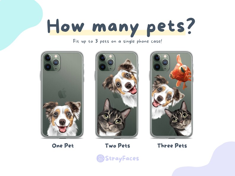 Custom Pet Portrait iPhone 15 CLEAR CASE Gift for dog lover Dog gift ideas iPhone 15 Pro Max Custom Transparent Case Pet Illustration image 5