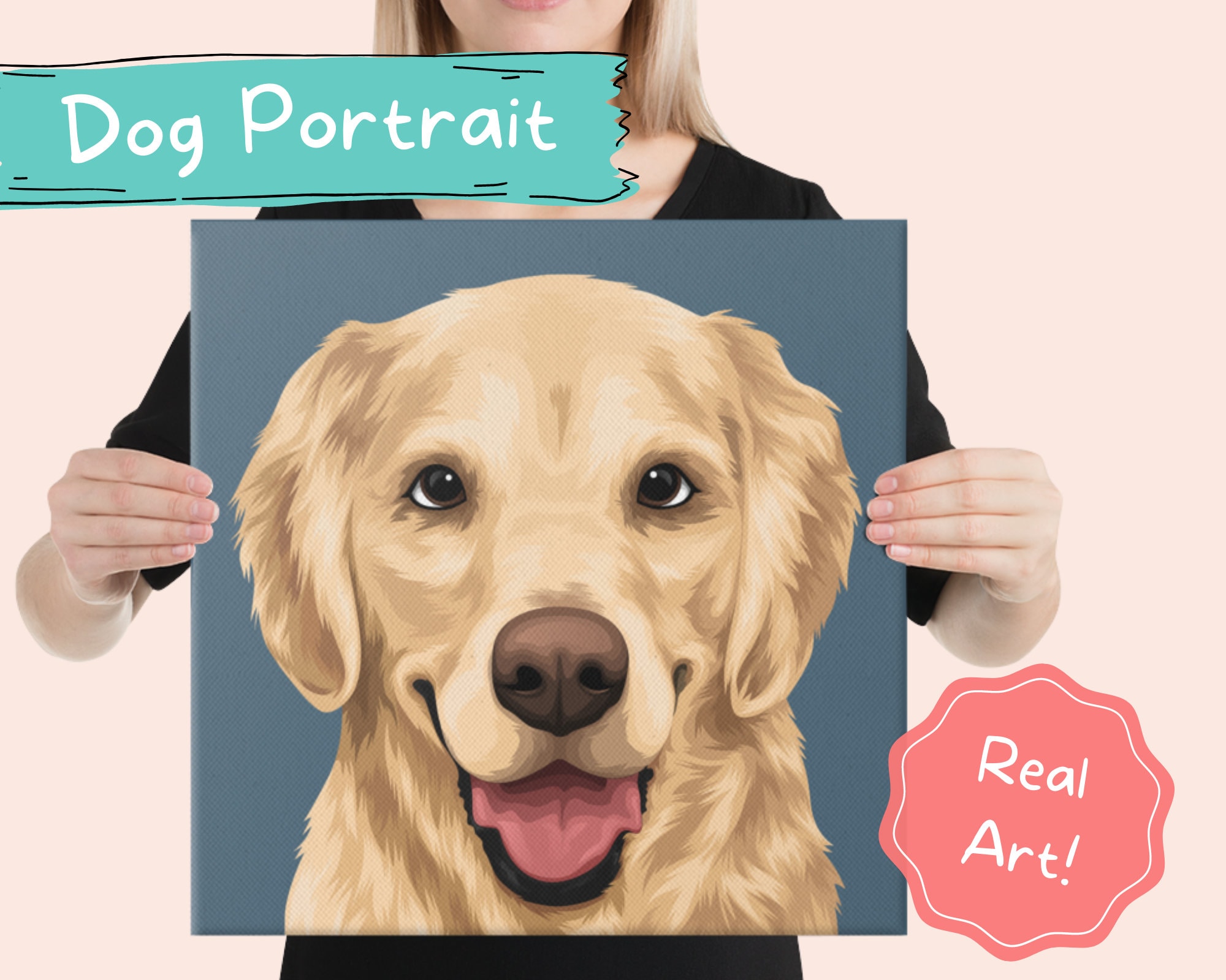 CUSTOM DOG CANVAS Pet Canvas Art Dog Cartoon Canvas Dog Etsy