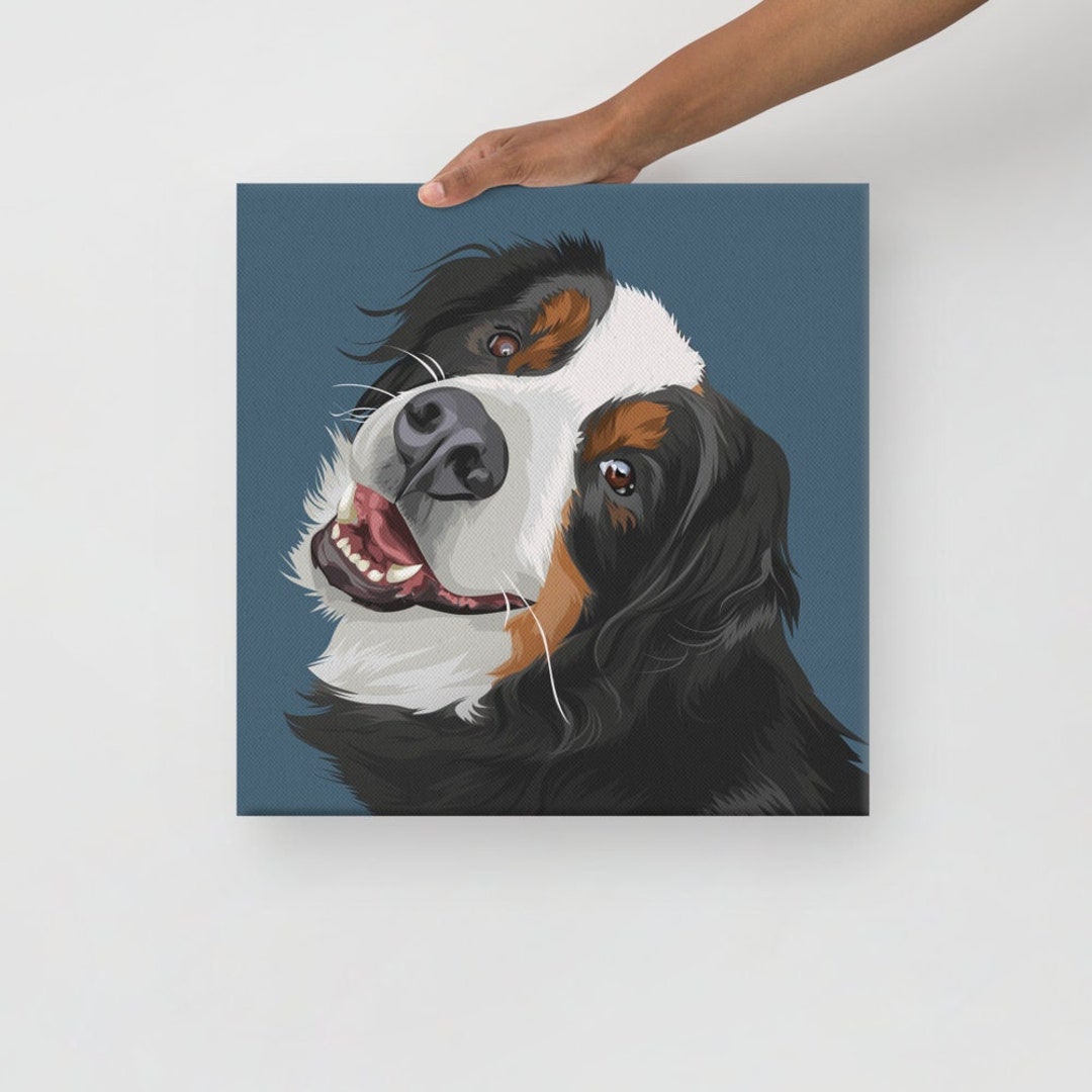CUSTOM DOG CANVAS Pet Canvas Art Dog Cartoon Canvas Dog Etsy