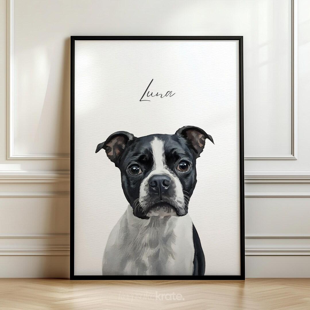 Custom Watercolor Portraits Using Pet Photo Personalized Digital Dog ...