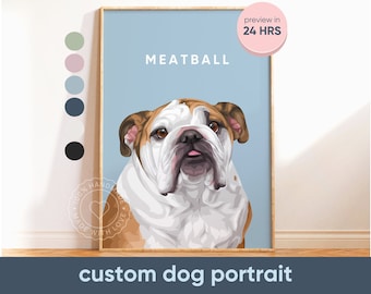 Custom Dog Portrait - Dog, Cat, Digital or Print, Hand-Illustrated, Personalized Art for Pet Memorial Dog Mom Gift