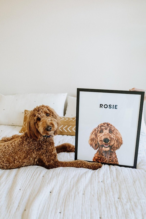 Custom Pet Portrait Framed | Custom Dog Portrait | Digital Dog Art | Pet Portrait Custom | Pet Loss Gifts | WORLDWIDE Shipping Available
