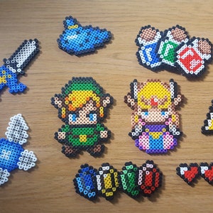 Legend of Zelda Pixel Art Magnet Keychain Badge Cake Topper Link ...