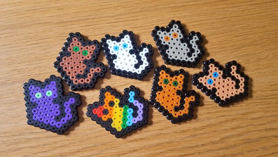 Cat Geometric Pixel Art Magnet Keychain Badge Phone Charm Etsy New Zealand